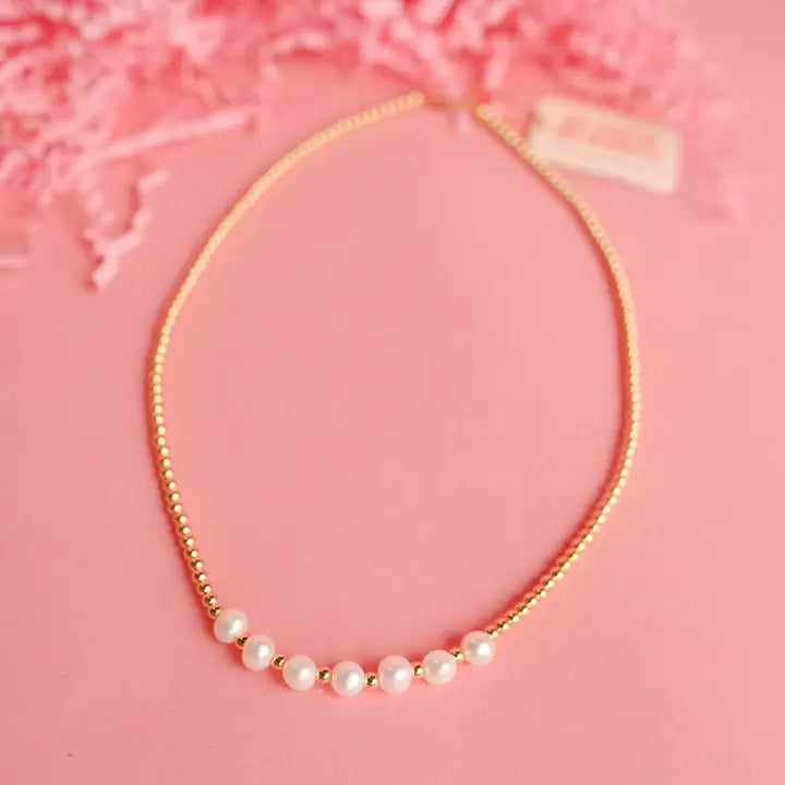 Tatum Pearl Beaded Necklace 14in.