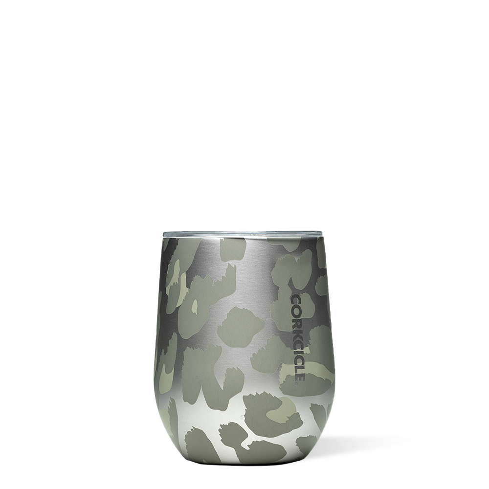 Stemless 12 oz - snow leopard