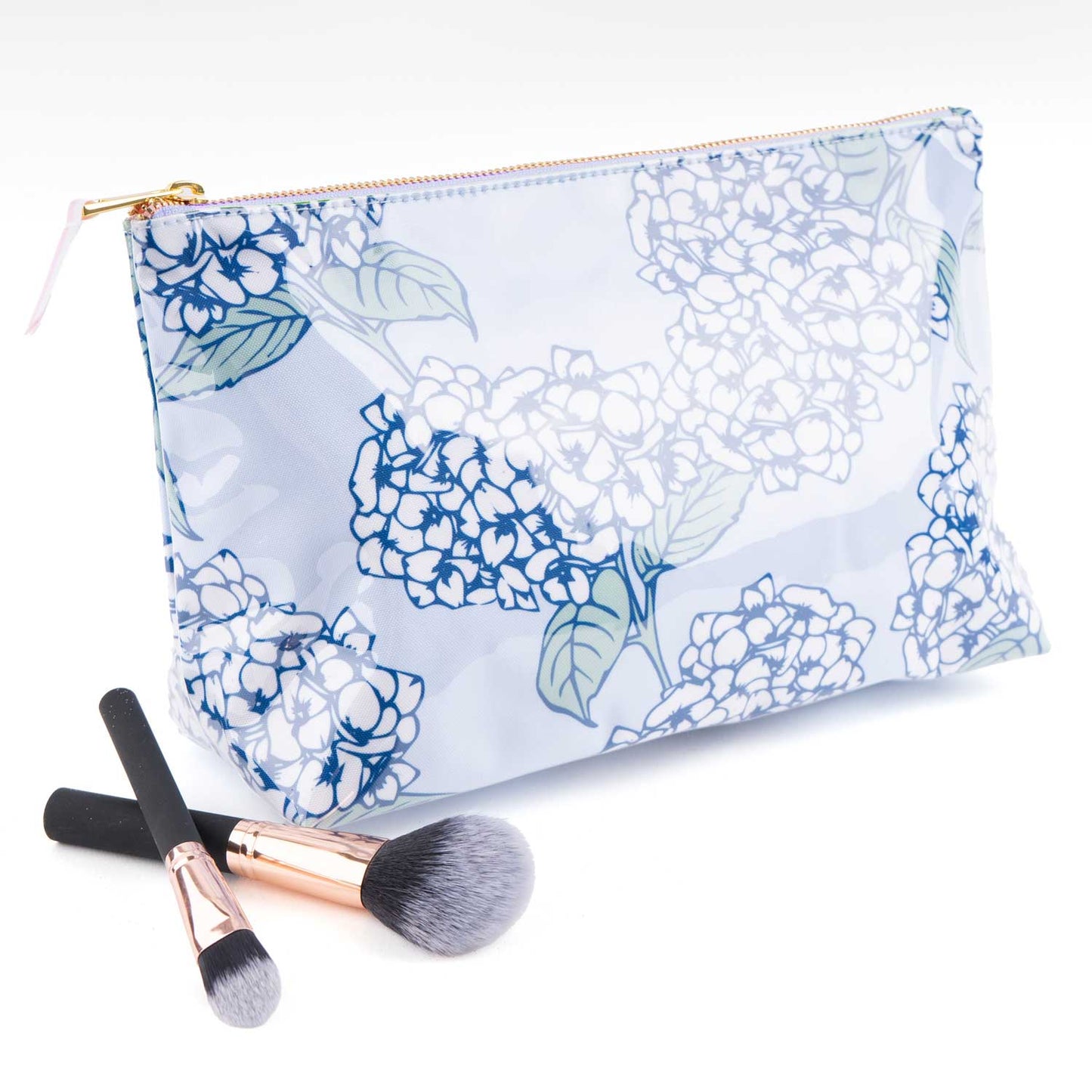 8 Oak Hydrangea Stem Clear Coated Travel Cosmetic Case