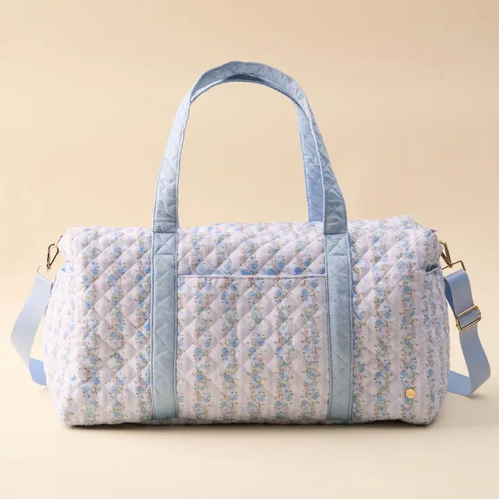 TDE On-The-Go Quilted Weekender Bag | Petal Parade Blue