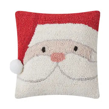 PH Holiday Santa W/Pom Hook Pillow