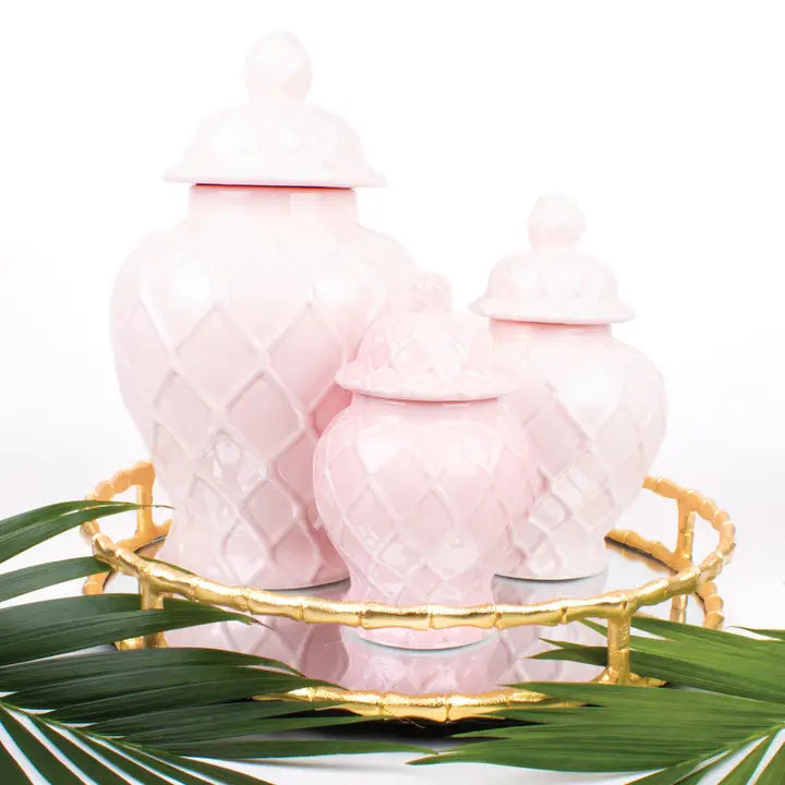 Pink Textured Ginger Jar
