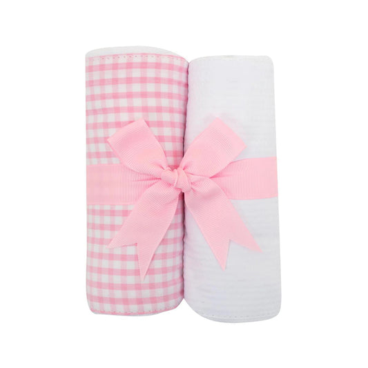 3M Set of 2 Burps- Pink Check