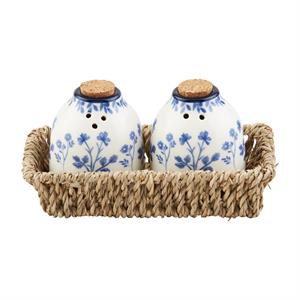 MP blue floral salt and pepper