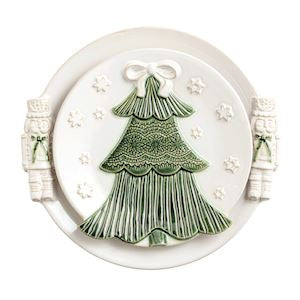 MP White Nested Christmas Tree Platter Set