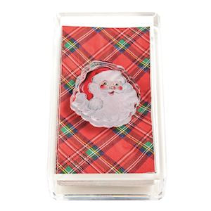 MP Santa Tartan Guest Towel & Caddy Set
