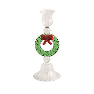 MP Christmas Glass Taper Holders