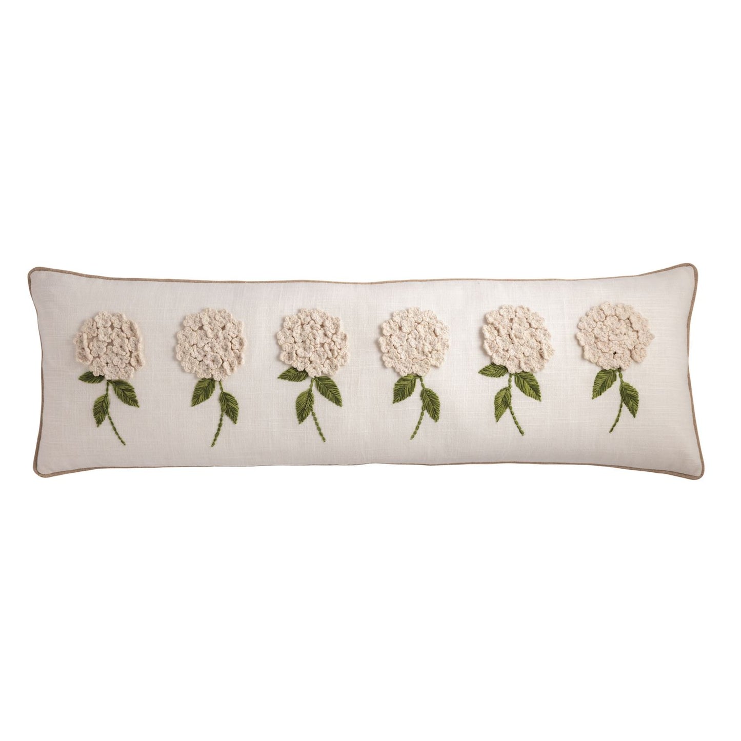 MP White Hydrangea Long Pillow