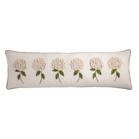 MP White Hydrangea Long Pillow