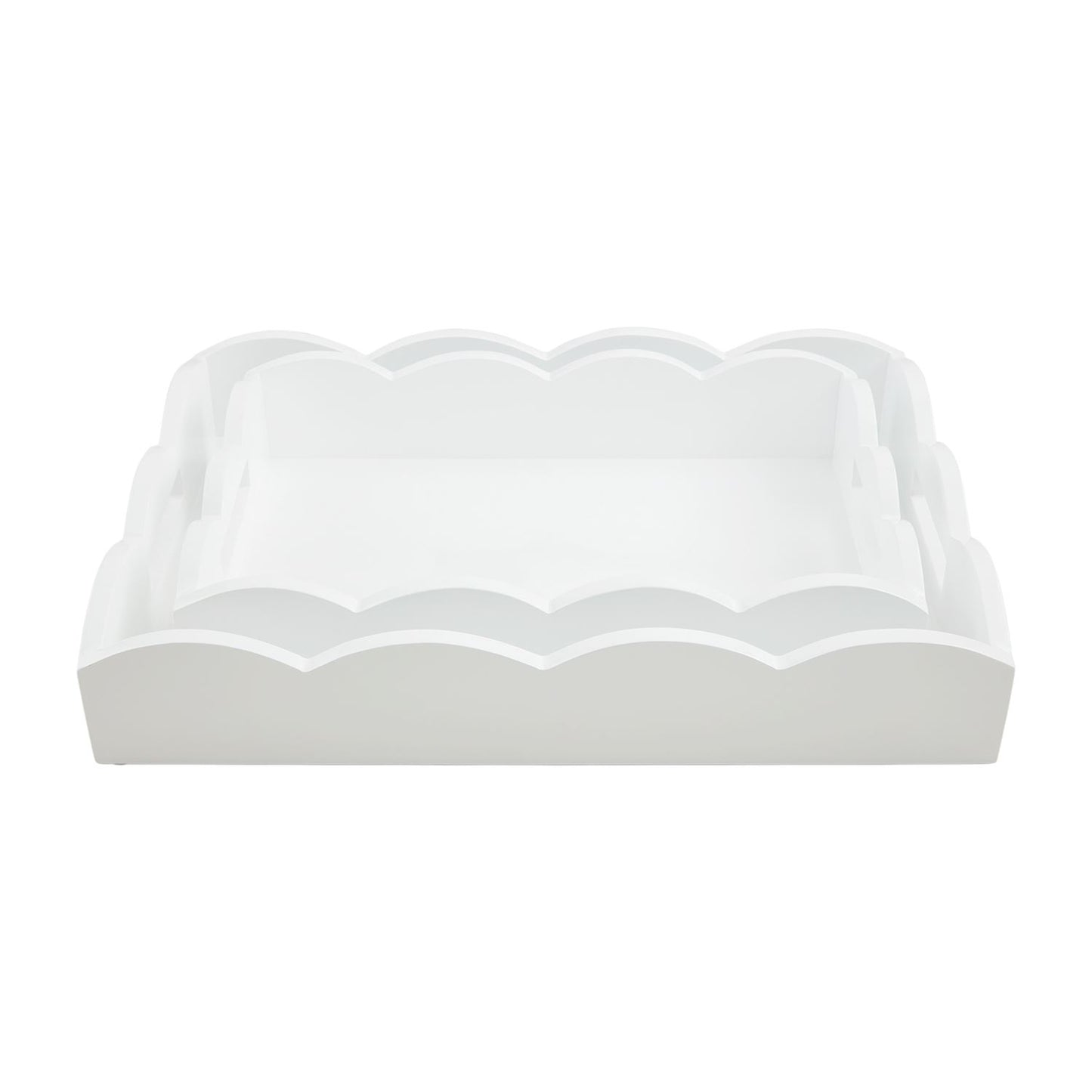MP Sm White Scallop Tray