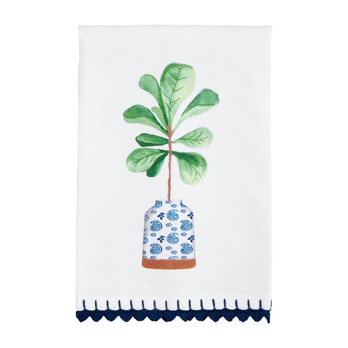 MP blue fig plant towel