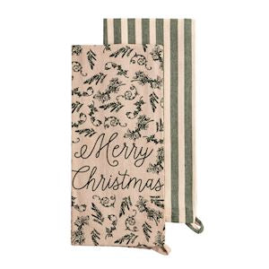 MP White Christmas Patterned Towel Sets