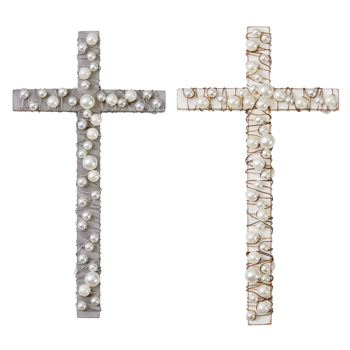 MP Wood Cross with Pearls