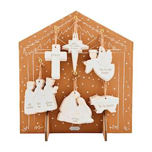 MP Stoneware nativity ornaments