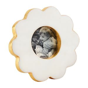 MP circle scallop marble frame