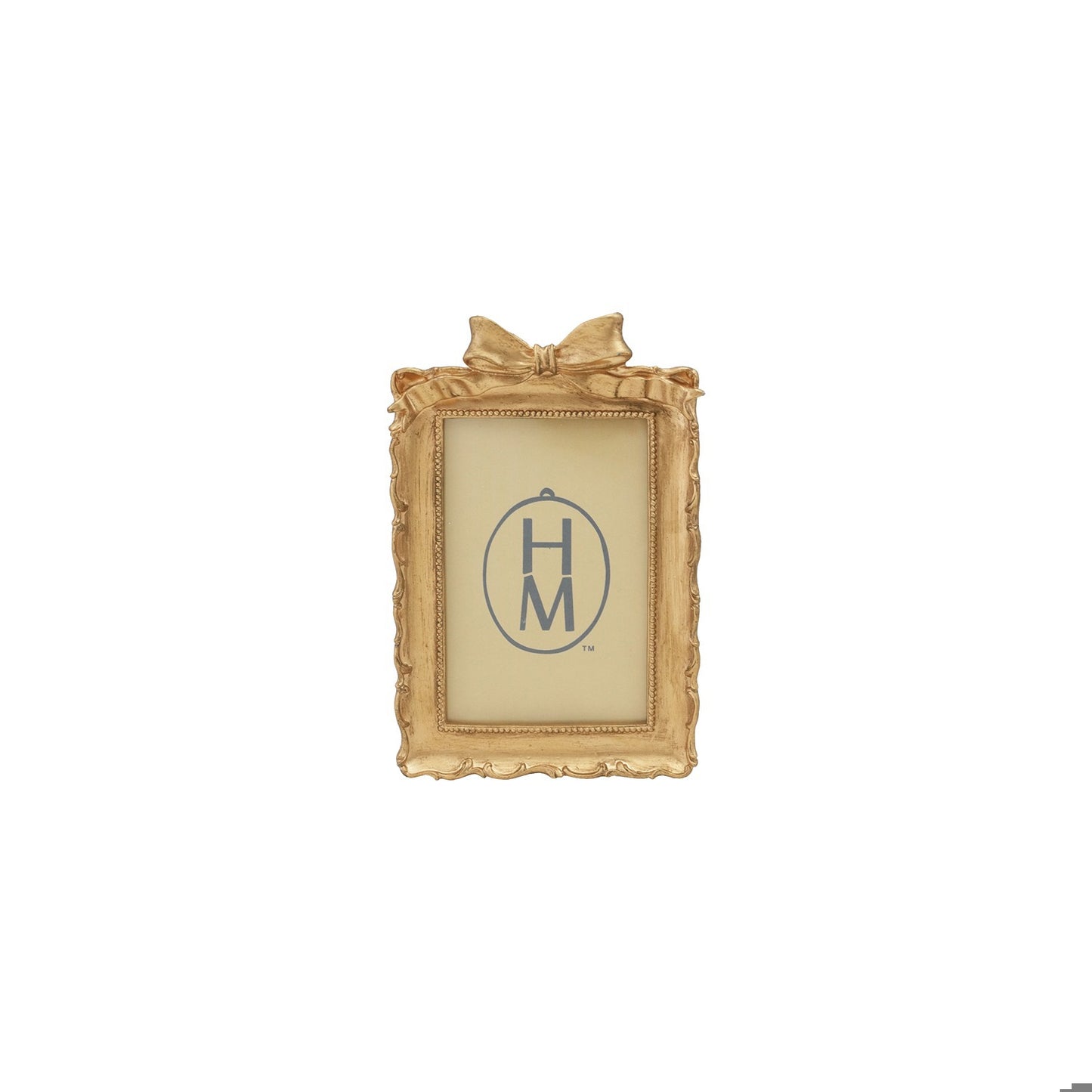 HM Resin Photo Frame W bow Gold finish