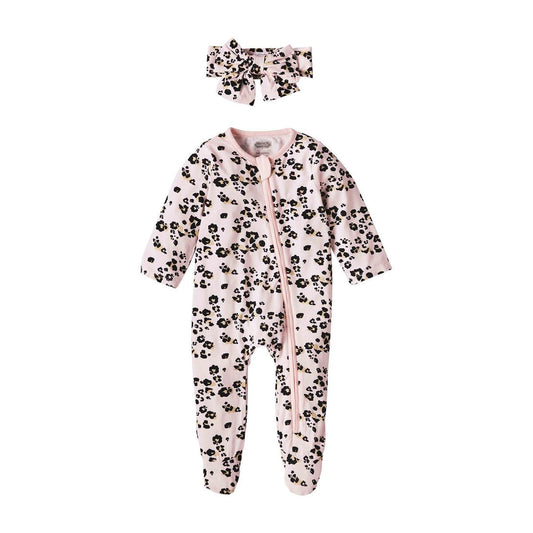 MP leopard ruffle onezie