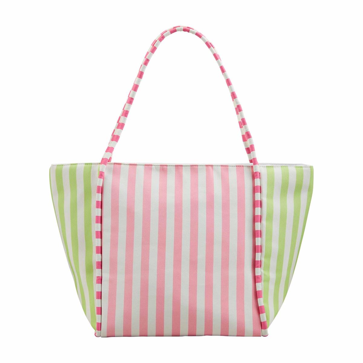 MP Striped Cooler Tote- Pink