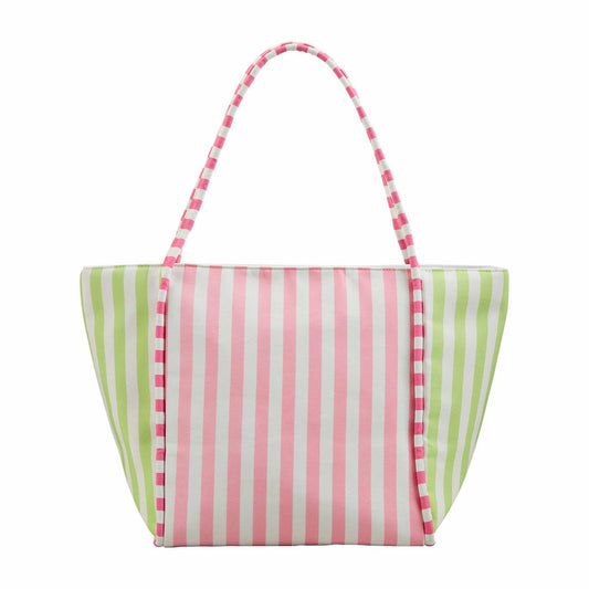 MP Striped Cooler Tote- Pink
