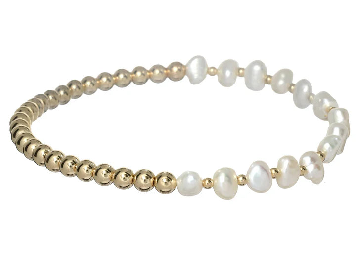 BB "Ivy" 14k Gold-Filled & Pearl Beaded Bracelet