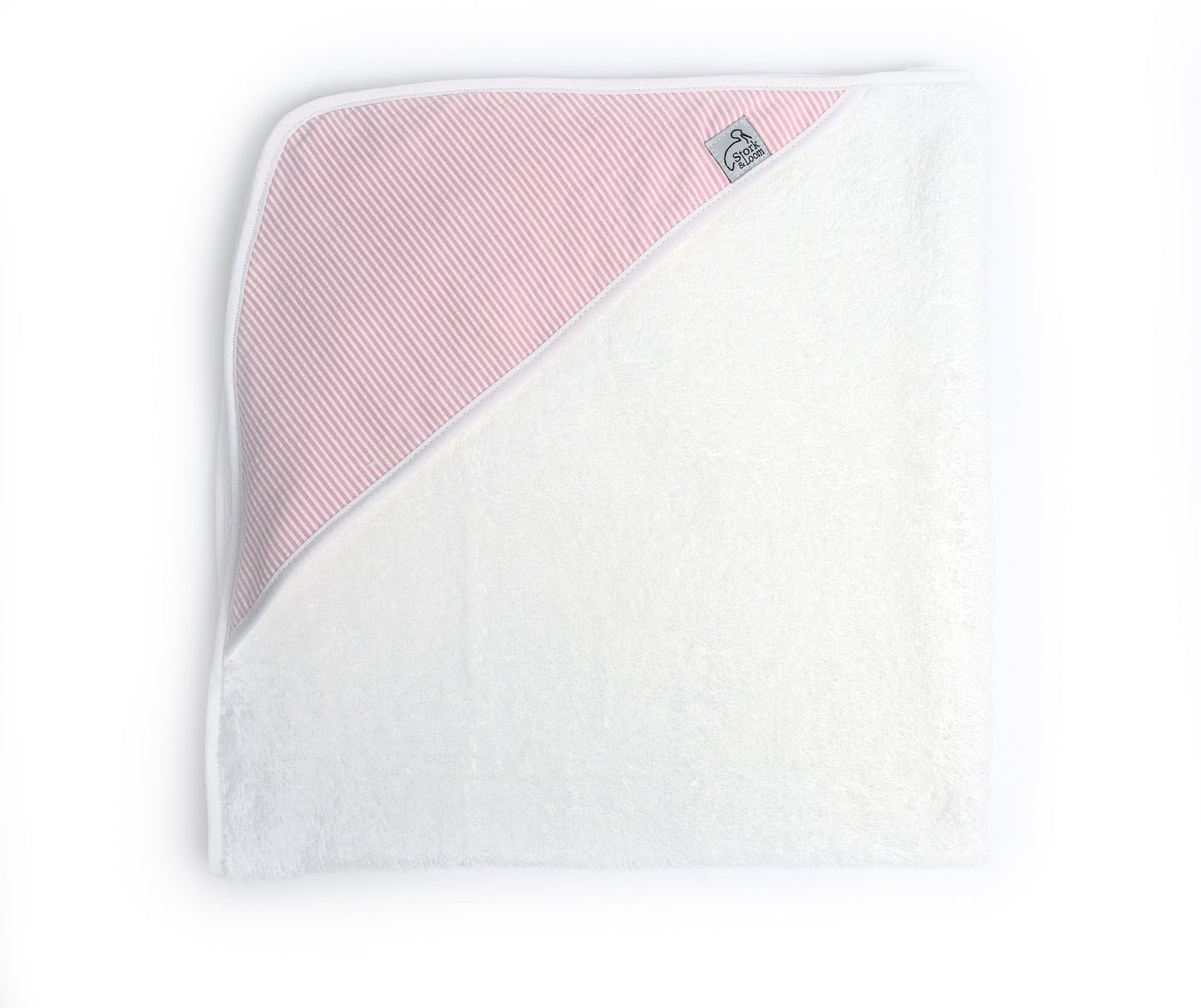 S&L Hooded Towel - Pink Seersucker
