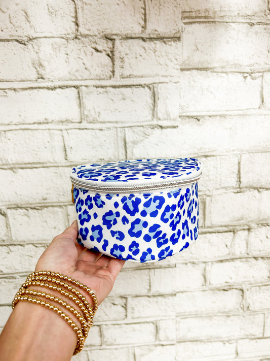 TRVL Round Jewel - Blue Cheetah