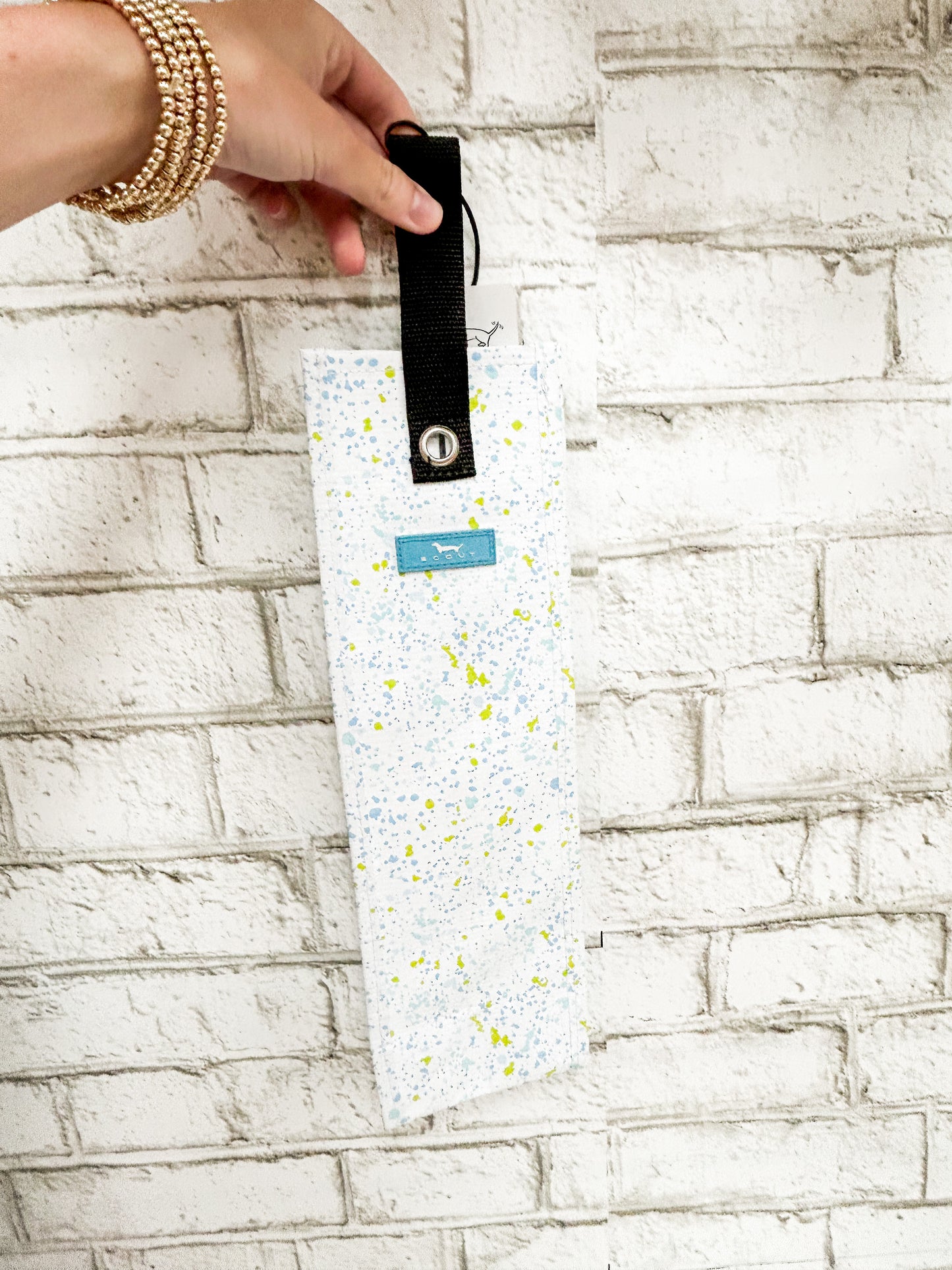 Scout Wine Tote - Blue/green speckle