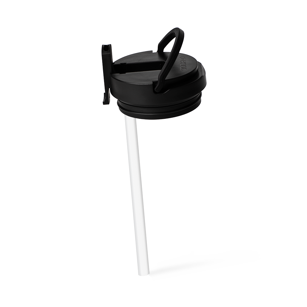 corkcicle cup lid w/straw-black