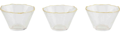 MP gold edge glass ramekin set