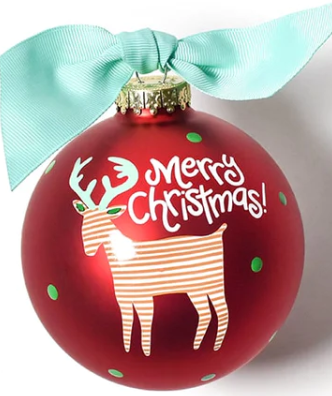 CC Glass Ornament- Reindeer