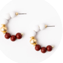 Janette crimson white earrings