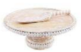 MP Distressed Beaded Cake Stand