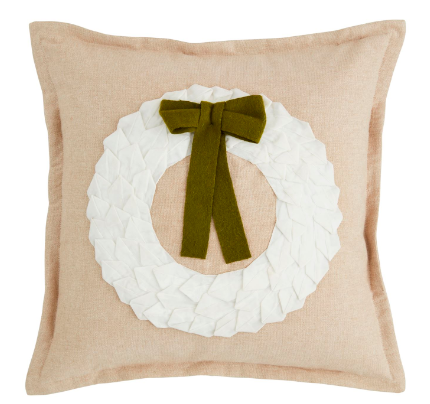 MP Velvet White Wreath Pillow