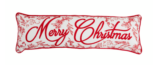 Long Xmas Embroidered Pillow