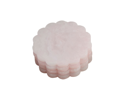 MP Pink Resin Scallop Coasters