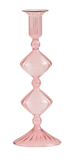 MP Pink Glass Taper Holder