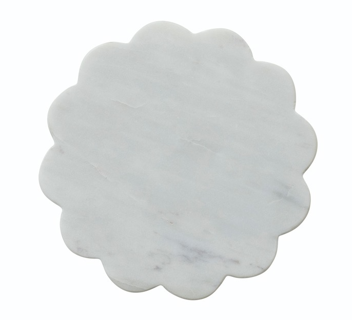 HM Round Marble Scalloped Tray