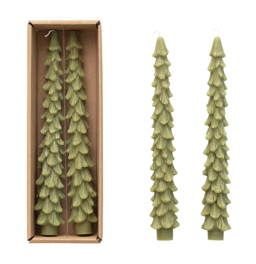CC LG TreeShaped Cedar Color Taper Candle