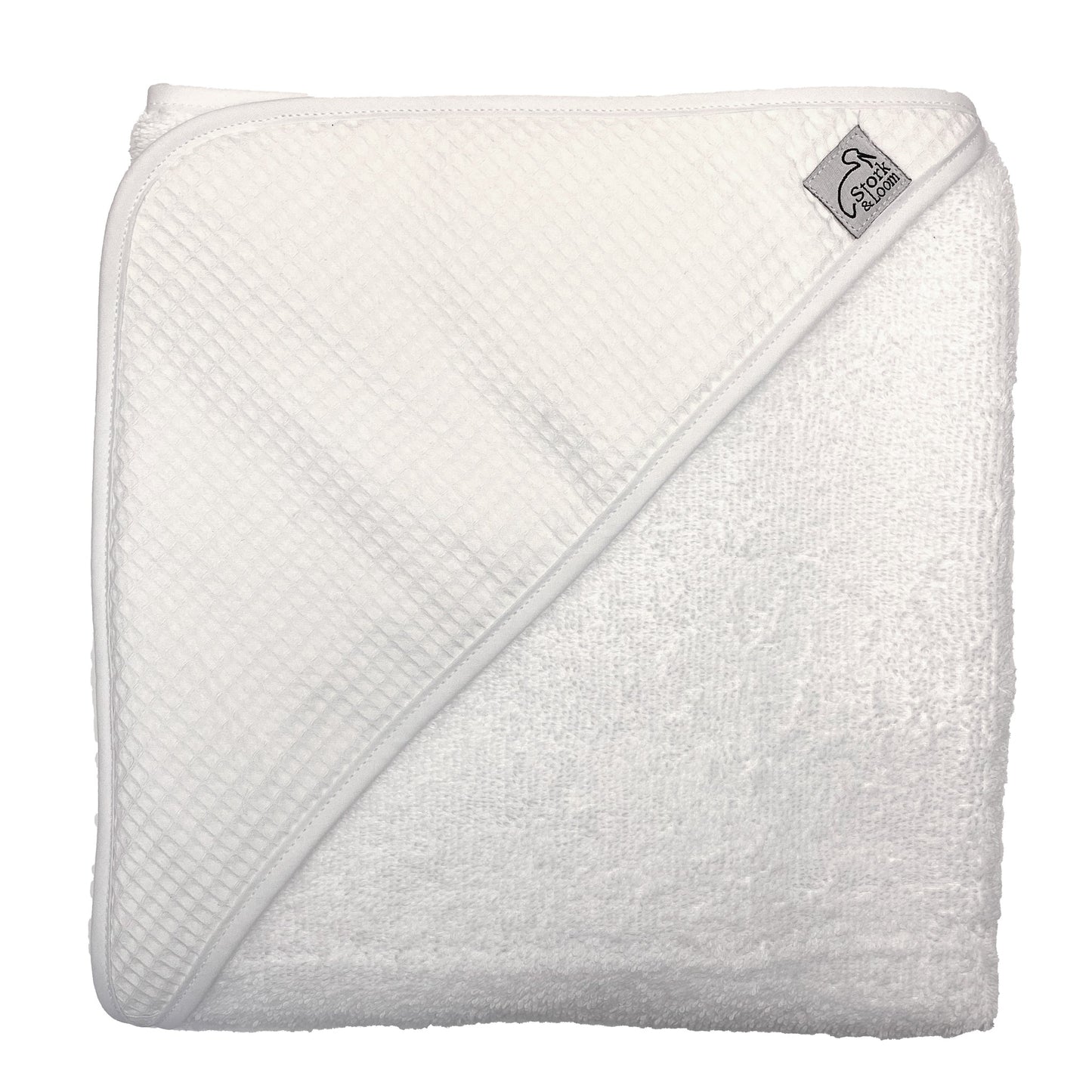 S&L Hooded Towel - White Waffle