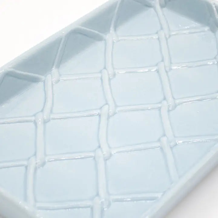 8 Oak Textured Soap Dish - Light Blue