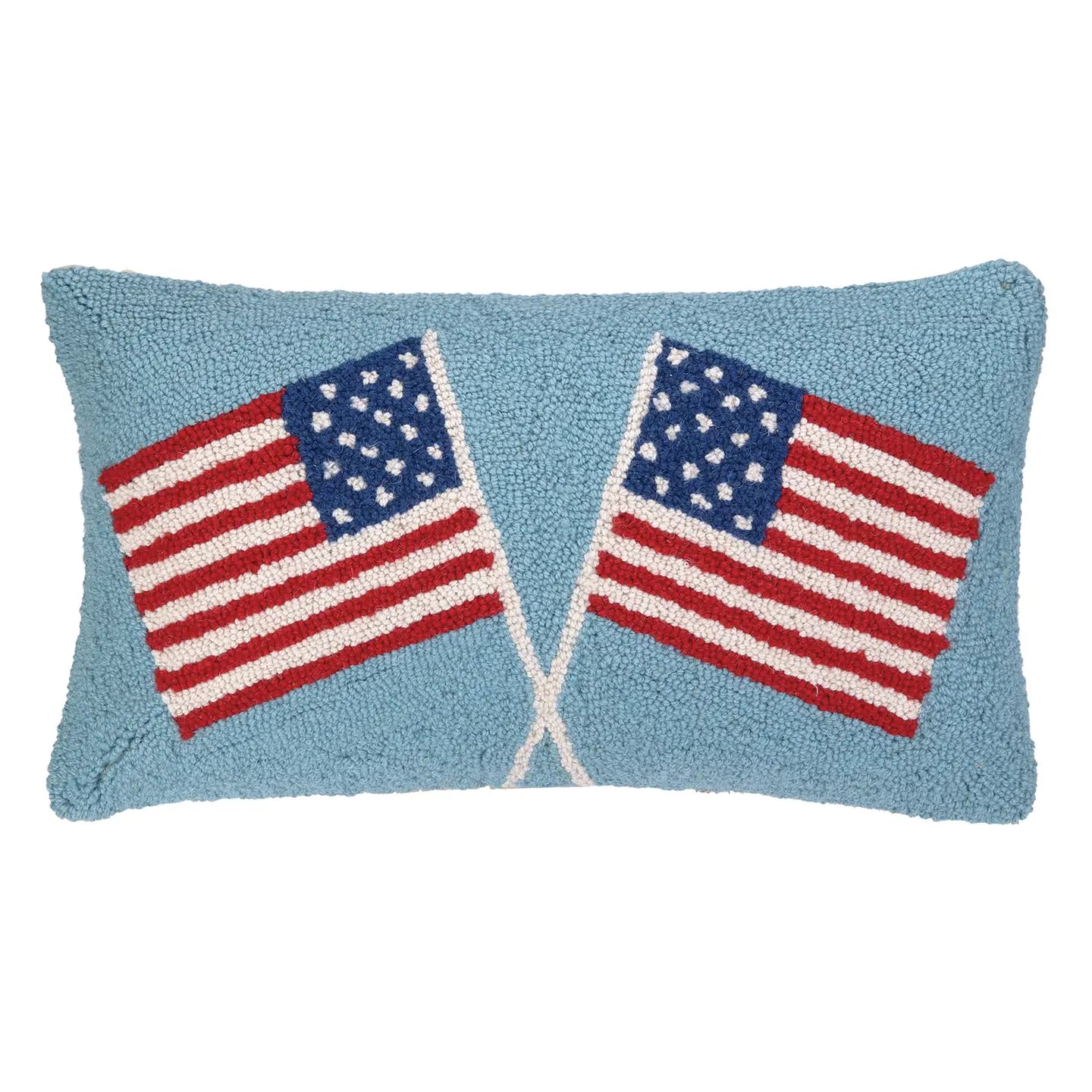 PH Double American Flags Hook Pillow