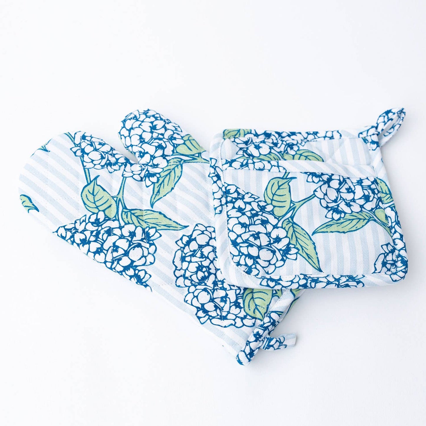 Hydrangea Stem Oven Mitt Set