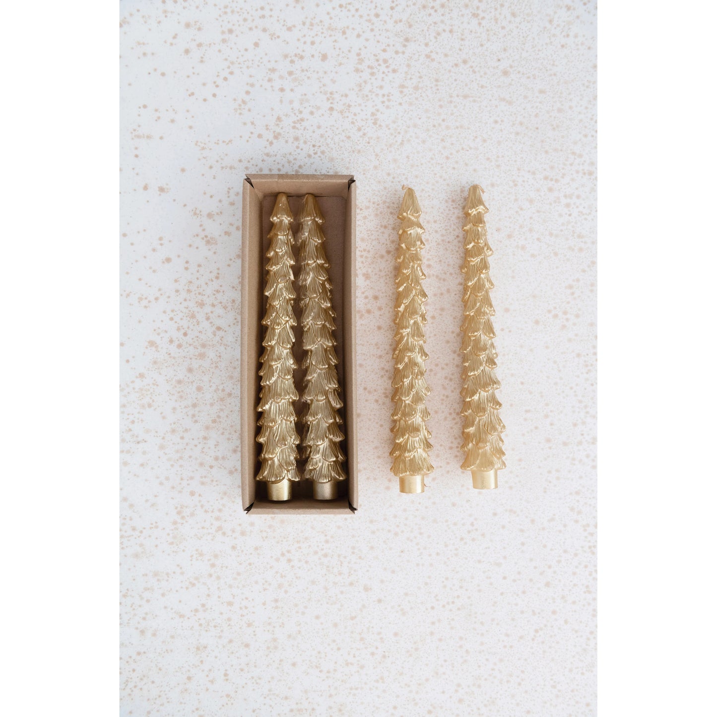 CC LG Cream Color TreeShaped Taper Candle