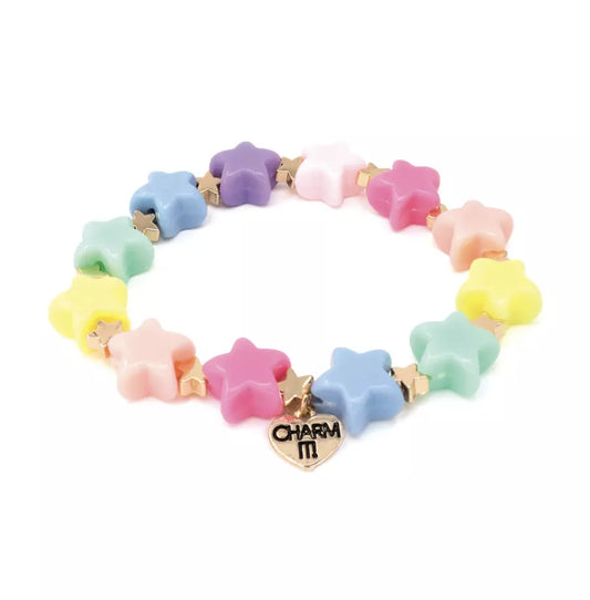 CI Bracelet- Pastel star Stretch Bead
