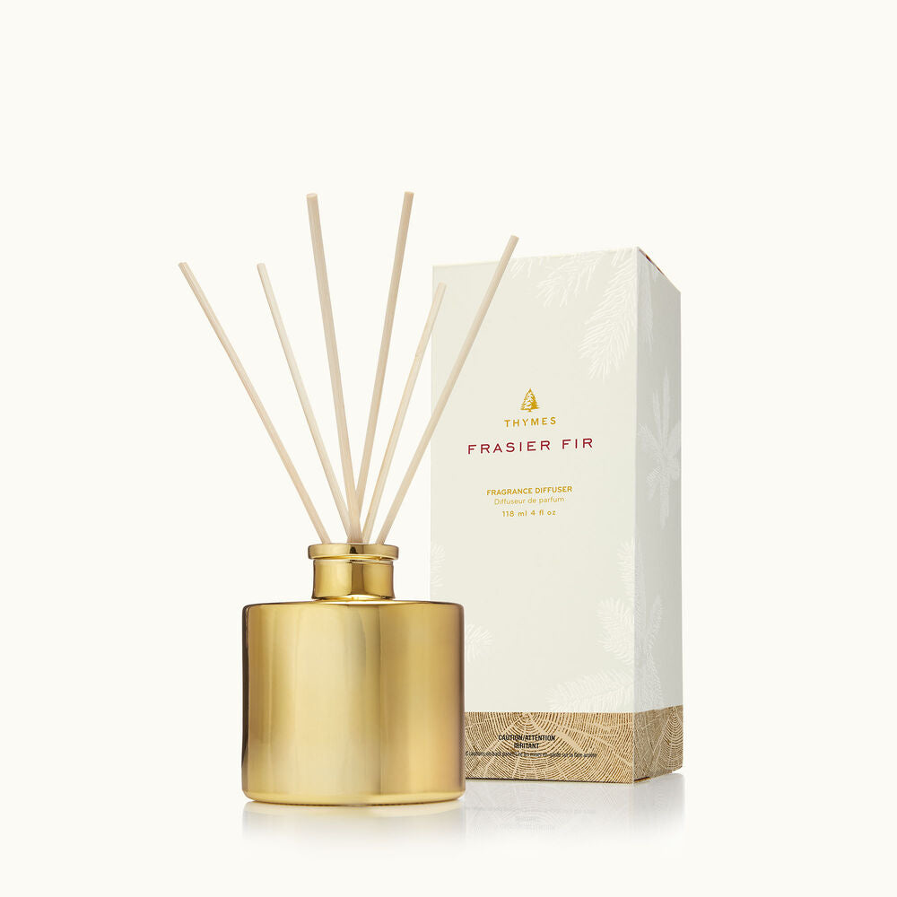 Thymes Frasier Fir reed diffuser gold