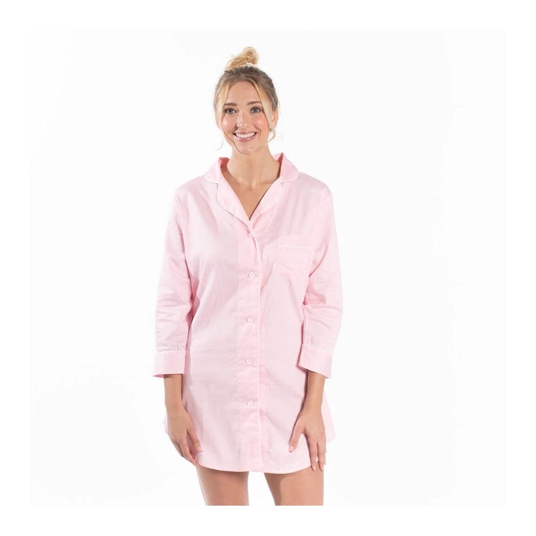 Button-Down Sleep Shirt - Pink