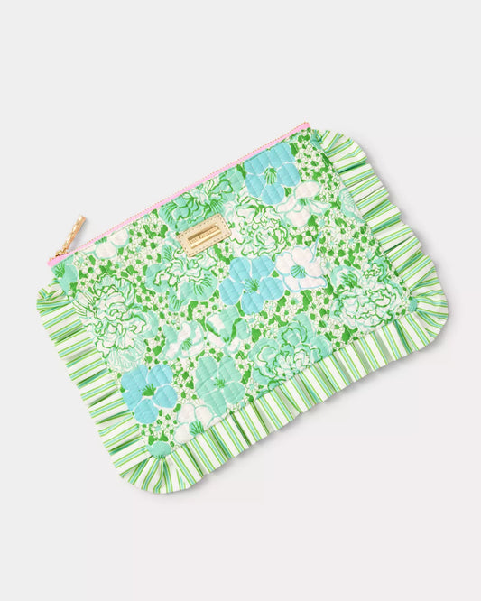 LP Quilted Ruffle Pouch