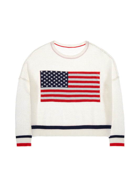 SH American Flag Mesh Sweater