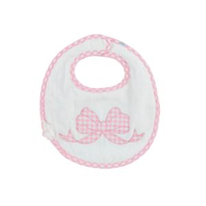 MP Pink Gingham Bow Bib