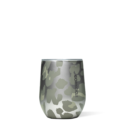 Stemless 12 oz - snow leopard
